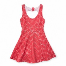 Y2K Wet Seal Lace Dress Small* Coral Pink Fit Flare Coquette Heart BarbieSkater
