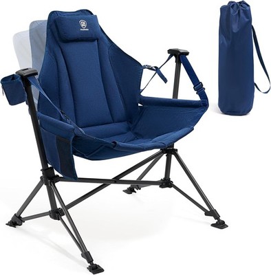 EVER ADVANCED Campingstuhl Schaukelstuhl Faltbar 180KG Belastbar Verstellbarer