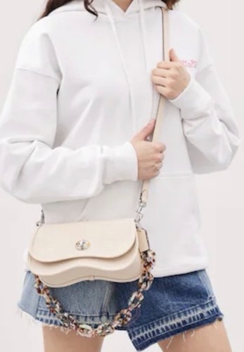 Coach Coachtopia Mini Wavy Dinky Bag White Cloud Leather Crossbody / Shoulder