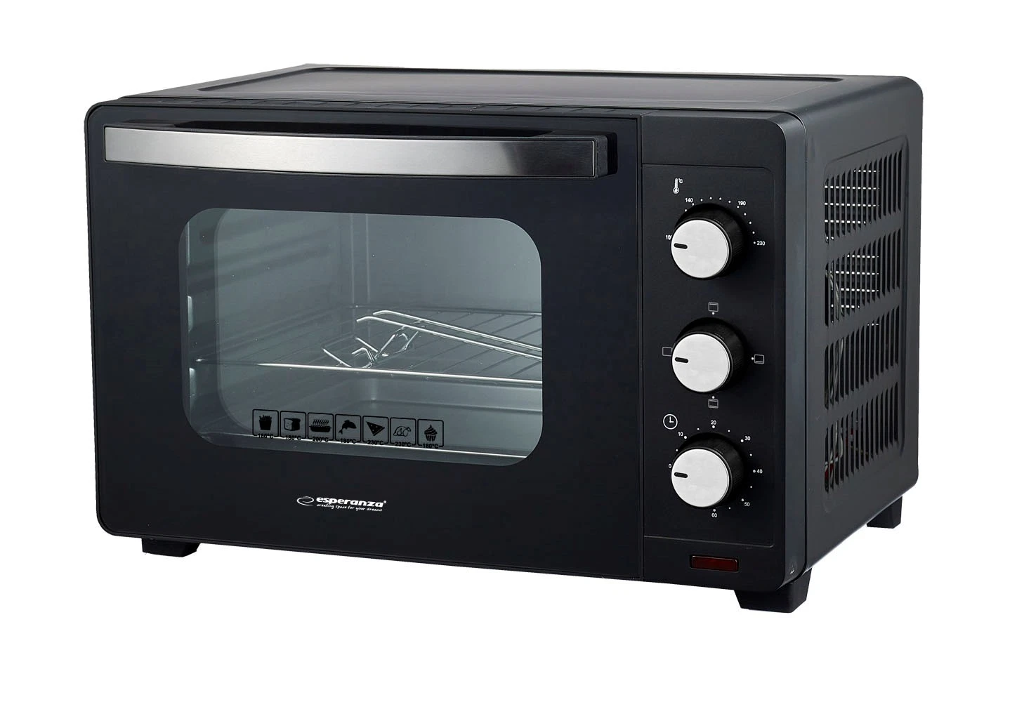 5901299965603 Esperanza EKO008N Mini Oven 20L 1280W Black Esperanza