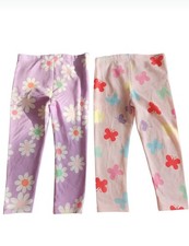 Garanimals Toddler Girls Printed Jersey Leggings, 2 pack, Size 3.