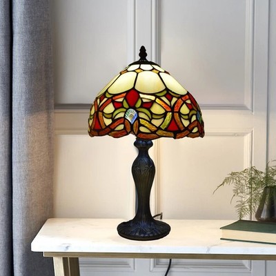 Tiffany Tischlampe Buntglas Handarbeit Kunststil Nachttischlampe Lampen