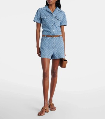 44IT- Gucci Blue GG denim jacquard jumpsuit - BNWT 828549 | eBay