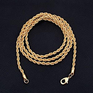 18 Carat Gold Plated Handmade Link 18" Chain Necklace Jewelry Unisex ANN 854