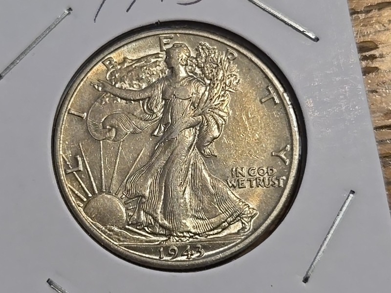 1943 D Walking Liberty Half Dollar Silver Coin 50C