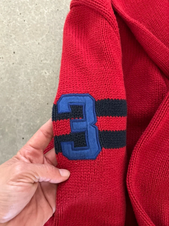 Polo Ralph Lauren Varsity Letterman Sports Cardigan Sweater Kids XL 14 16 - Image 4 of 4
