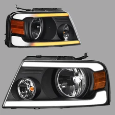 Headlights Set Sequential LED DRL For 04-08 Ford F150 06-08 Lincoln Mark LT