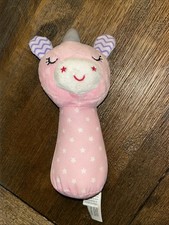 Spark Create Imagine Walmart Unicorn Pink White Stars Plush Rattle Baby Toy HTF