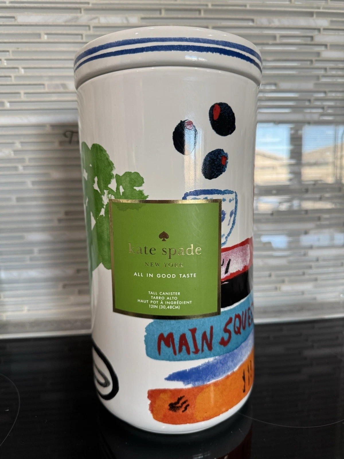 Kate Spade New York LENOX All in Good Taste Pretty Pantry Canister 12" Tall NEW