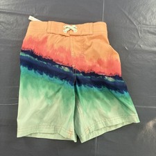 Wonder Nation Board Shorts Boys XS 4-5 Tie Dye Swim Trunks Built In Brief Ombre