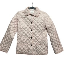 Burberry Quilted Jacket Kids 12Y Pink Nova Check Lining Button Up Coat