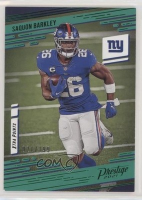 2021 Panini Prestige Xtra Points Green 21/199 Saquon Barkley #60 0l1b