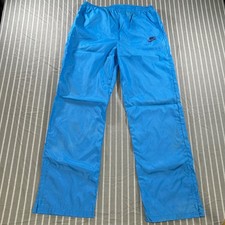 Vintage 90s Nike Swoosh Sewn Blue Tag Nylon Windbreaker Track Pants Men's L