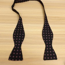 Self Tie Bow Tie Men Black Foulard Floral Medallion Silk Adjustable Formal Party