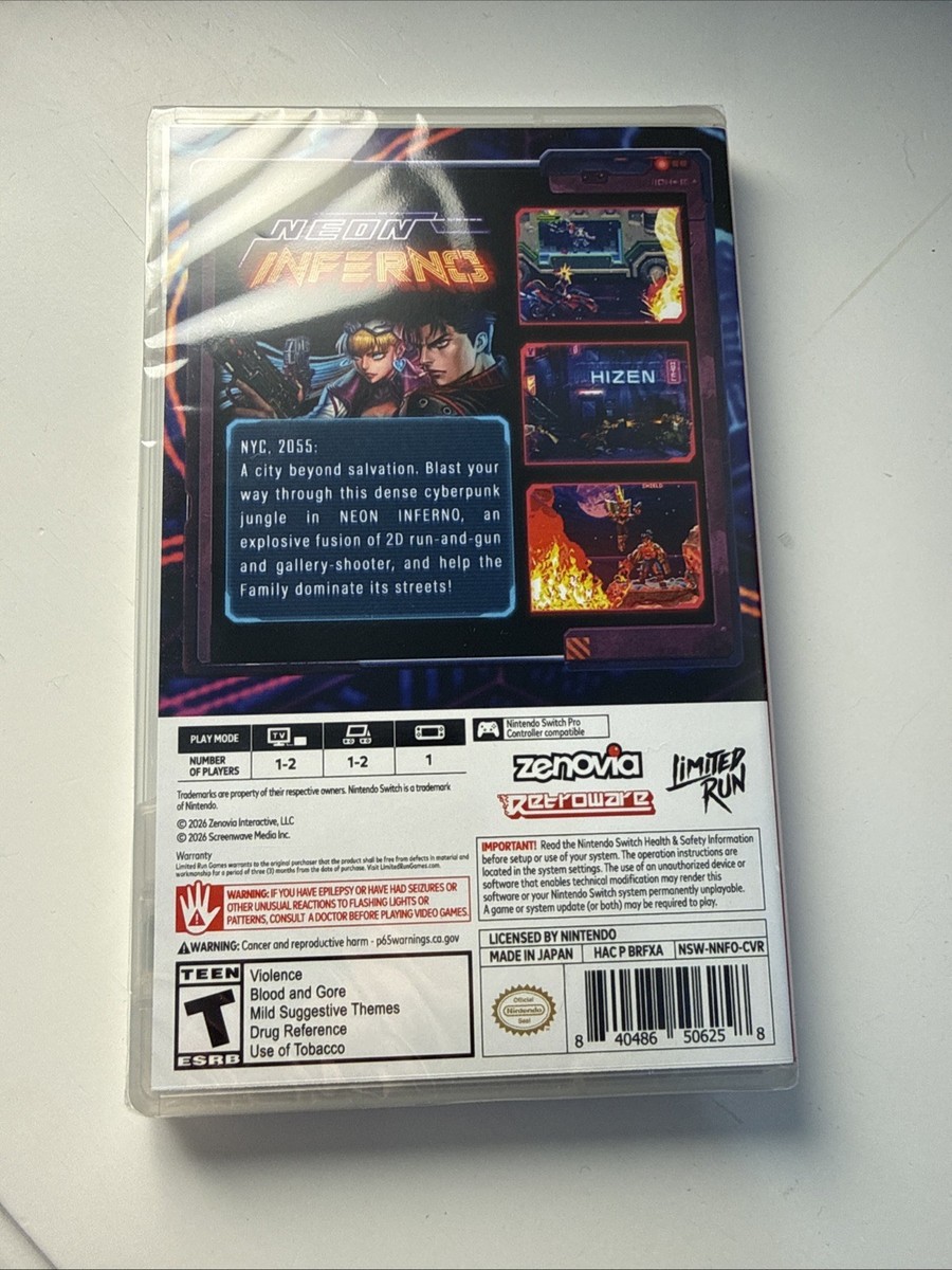 Neon Inferno Nintendo Switch Limited Run Games - BRAND NEW