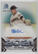 2021 Bowman Draft Class of 2021 Auto 28/250 Will Bednar #C21-WB Auto s3g