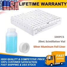 500PCS 20mL Scintillation Vial Plastic Counting Vials Small Sample Vials w/ Caps