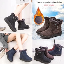 Women's Winter Snow Shoes Waterproof Indoor Outdoor Warm Slip on Fur Ankle