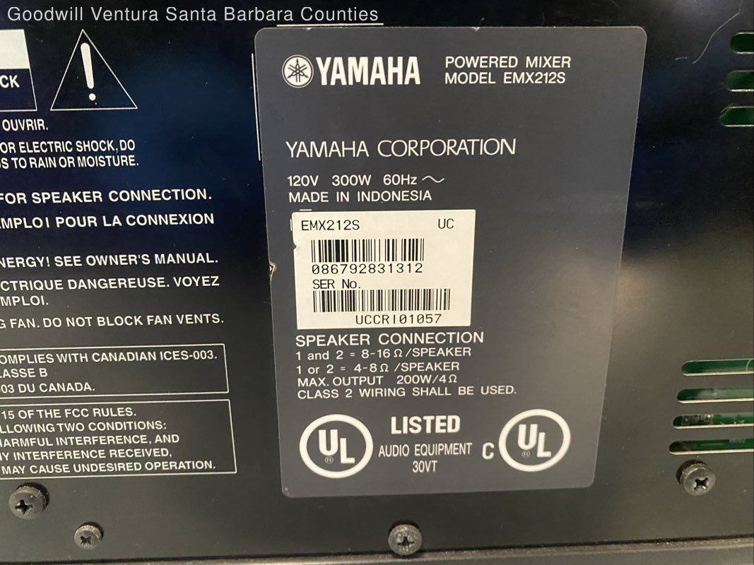 Yamaha EMX212s Powered Mixer - Parts or Repair | eBay
