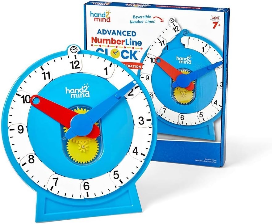 Learning Resources Magnetic Demonstration Advanced NumberLine Clock for Kids