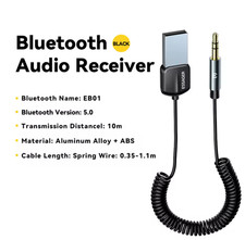 Essager USB Bluetooth 5.0 Receiver Aux Bluetooth Adapter For Car 3.5mm Jack
