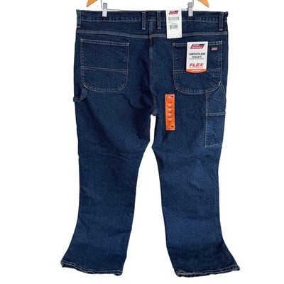 Dickies Carpenter Jeans Mens 42x32 Dark Blue Flex Regular Fit Straight Leg NWT