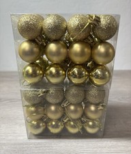 48 Pcs Christmas Glitter Balls Ornaments Tree Baubles READ DETAILS FOR SIZING