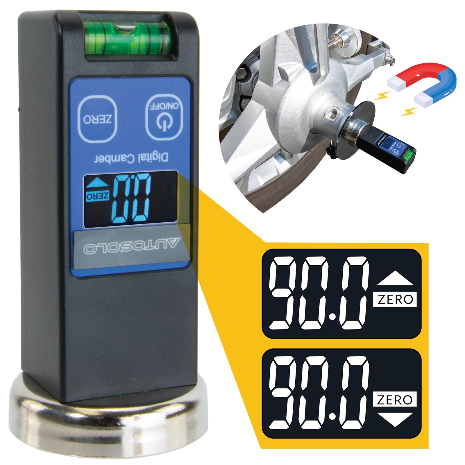 Digital Camber Castor Alignment Gauge LCD Magnetic Base for Car Truck SUV