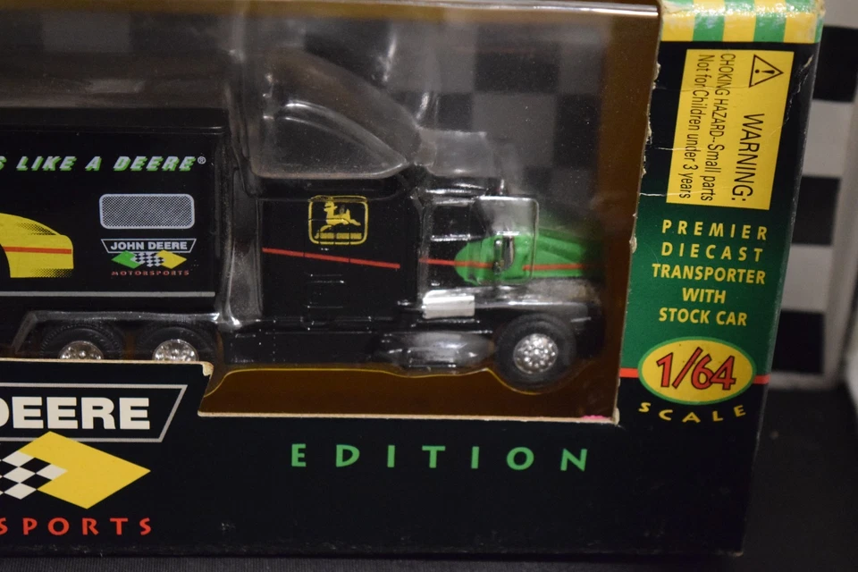 John Deere 1996 Premier Diecast Transporter w/ Stock Car Limited Edition 1:64 - Image 2 of 4