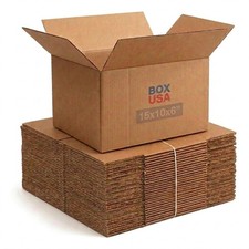 BOX USA 15 x 10 x 6 Corrugated Cardboard Boxes, Medium 15L x 10W x 6H, Pack of 2