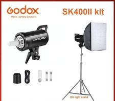 US Godox SK400II 400Ws Studio Flash Strobe 60 90cm Softbox 2m Stand Kit