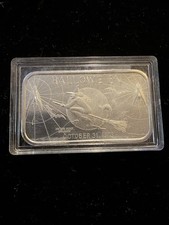 Madison Mint Halloween October 31 1972 1 oz Silver Bar Bullion Rectangle 82.50 per troy oz