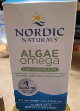 Nordic Naturals Algaecplant Based Omega3  Supplement - 60 Softgels Exp 10/2027