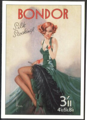 Moderne Postkarte: BONDOR Seidenstrümpfe. Vintage Werbung. Opie 01ST02