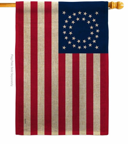 United States 1863-1865 Burlap Garden Flag Americana Old Glory Yard House Banner - Picture 3 of 19