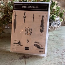 Stampin Up WELL DRESSED Tie Fathers Day Dad Rubber Stamps Set