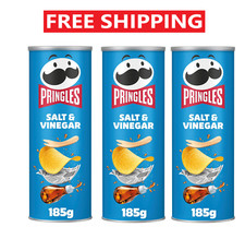 X3 Pringles Salt & Vinegar Sharing Crisps 185g