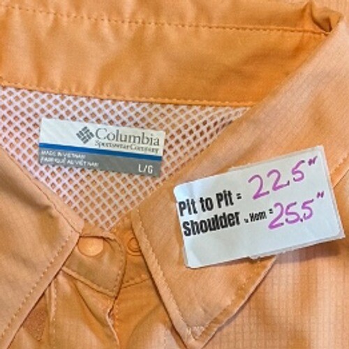 Camicia da pesca Columbia SPF ventilata con bottoni manica corta arancione grande - Foto 6 di 6