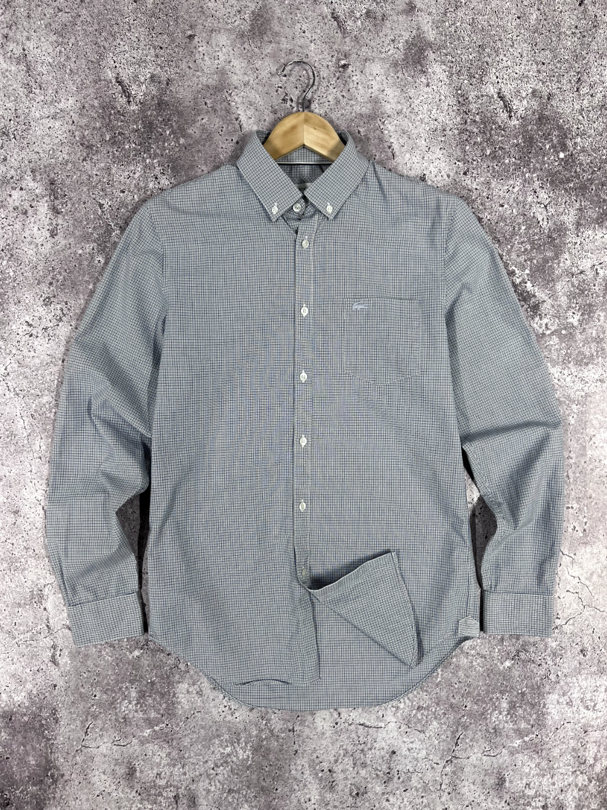 SAINT LAURENT Camicia Lacsote live regular fit bottoni con piccolo logo plaid taglia US15 FR38