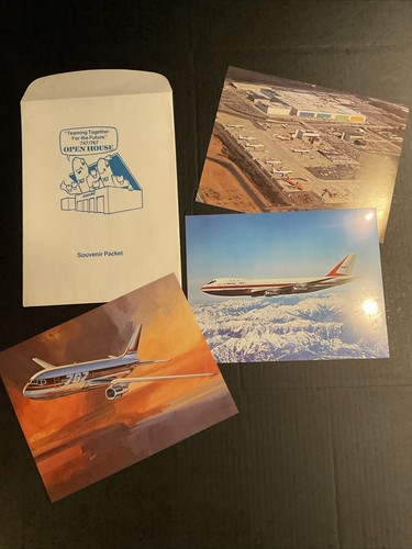 Vintage BOEING Open House 747 / 767 Souvenir Packet With 11” X 8.5” Pictures (3)