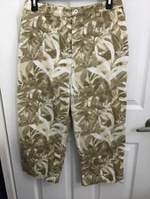 Vtg. Chico's Design Floral Crop Pants Size 1 M/8
