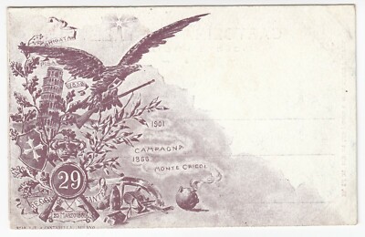 Brigata PISA 29° Reggimento di Infanteria Esercito Italiano Cartolina 1901-07