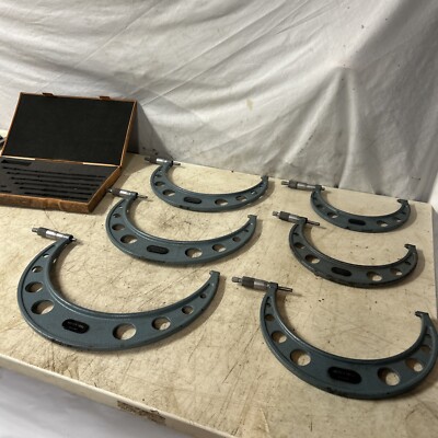 Mitutoyo No. 103-183a- 103-188a 6 -12  Outside Caliper Set. 103-906 Micrometers