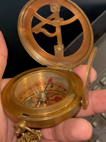 Brass Sundial Compass Nautical Working Engraved Compass - Video 1 of 1