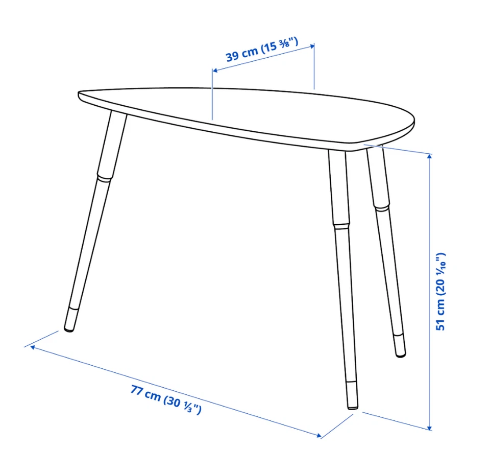 Mesa auxiliar IKEA LOVBACKEN, verde claro, 77x39 cm, 30 5/16" x 15 23/64" NUEVA Foto 4 de 4
