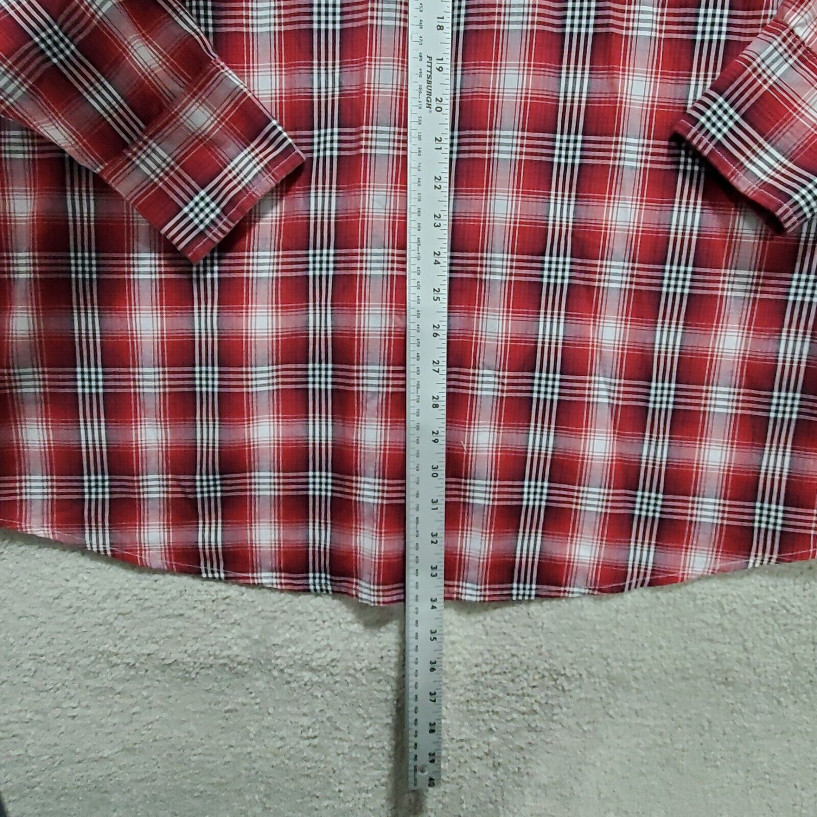 Wrangler Wrancher Shirt Men's 2XT Red White Plaid… - image 11