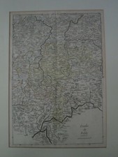 Evech&eacute; de Fulde, gro&szlig;er, seltener, altkolorierter Kupferstich ca. 1750, gerahmt