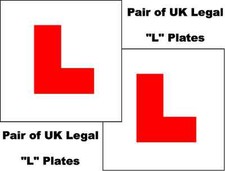 2 X UK Legal L Plates Self Adhesive Stick On Vinyl Weatherproof