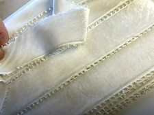 vintage picot velvet edge 1.5' ribbon 38mm rayon made in France 1yd ivory cream