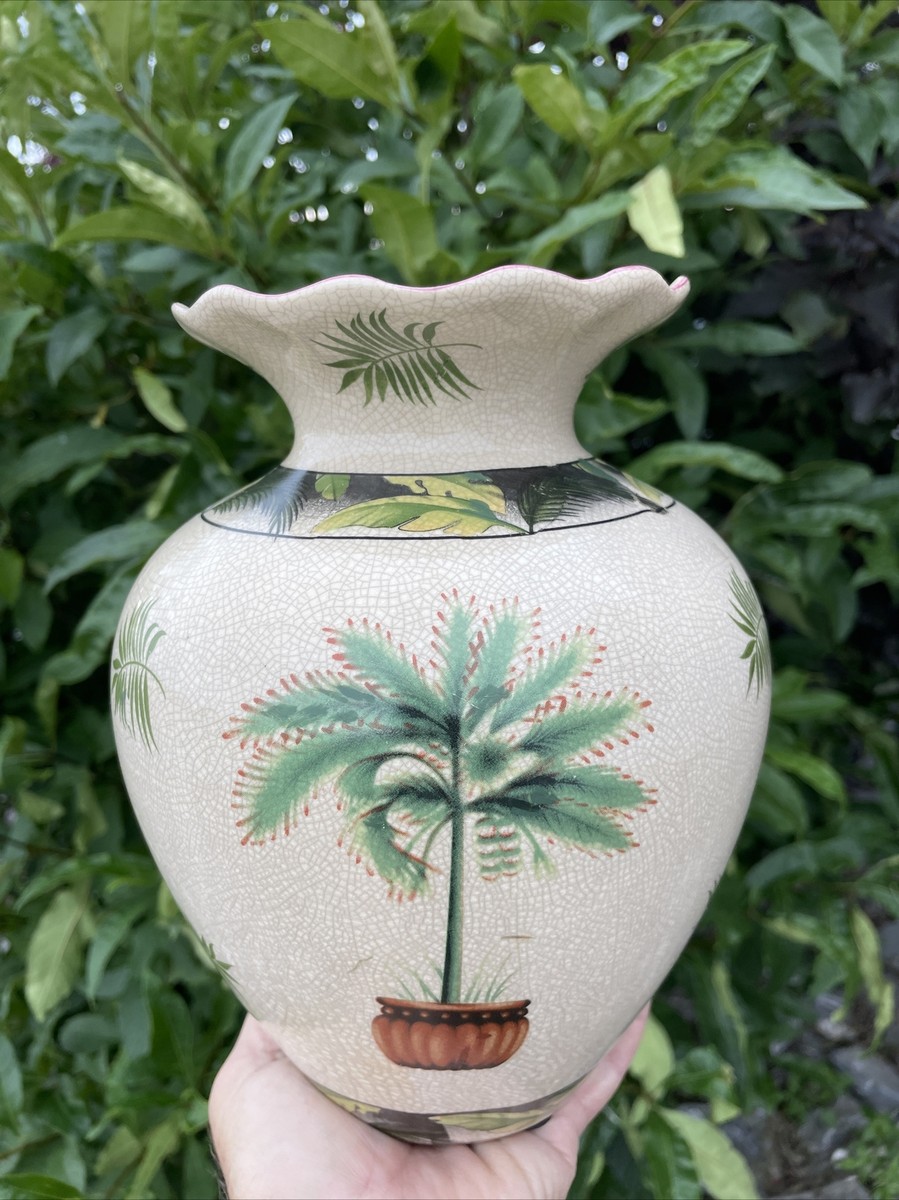 Vintage Pottery Key West Hawaiian Tropics Palm Palmetto Tree Vase blt39j4  | eBay